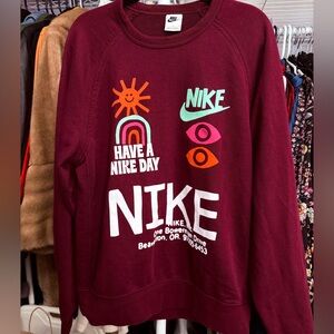 Nike Women's Graphic Burgundy Sweater